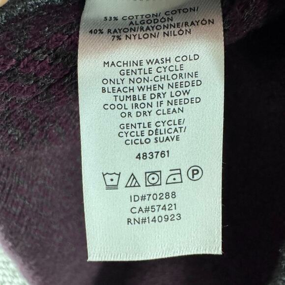 LOFT Sweater Womens M/L Burgundy Cowl Neck Poncho Oversize Pullover Capelet - Picture 11 of 11